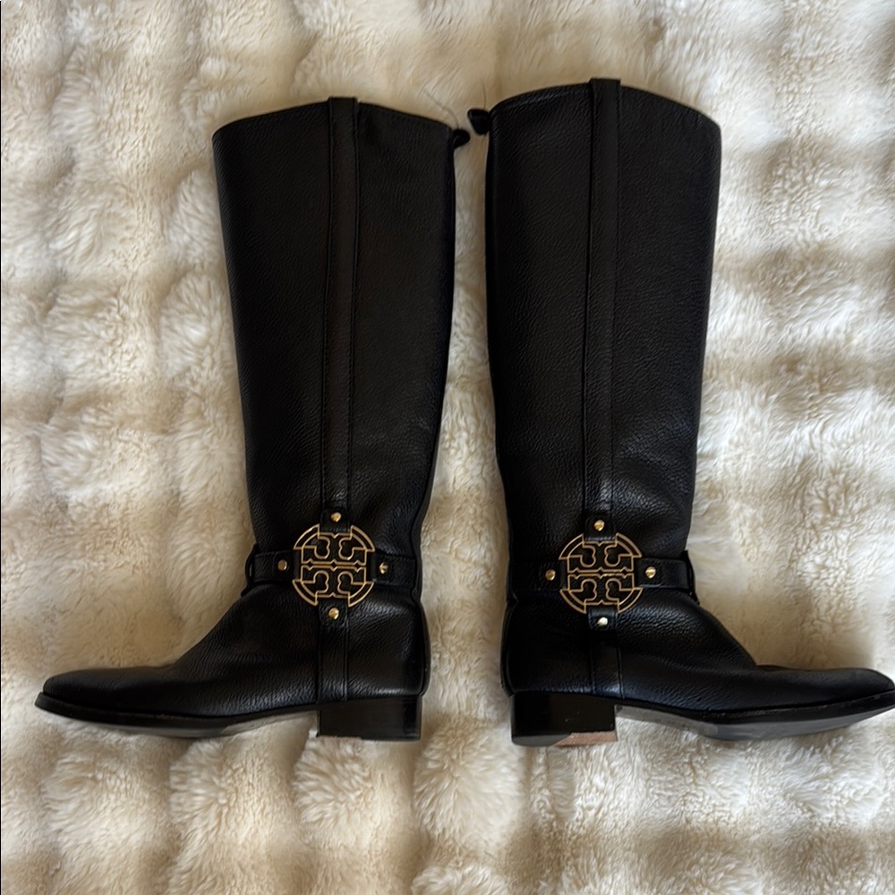 Tory Burch Black Heeled Riding Boots 🌟